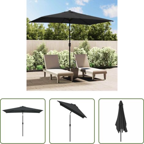vidaXL Sombrilla con protección UV -  Sombrilla de jardín con palo de metal antracita 300x200 cm