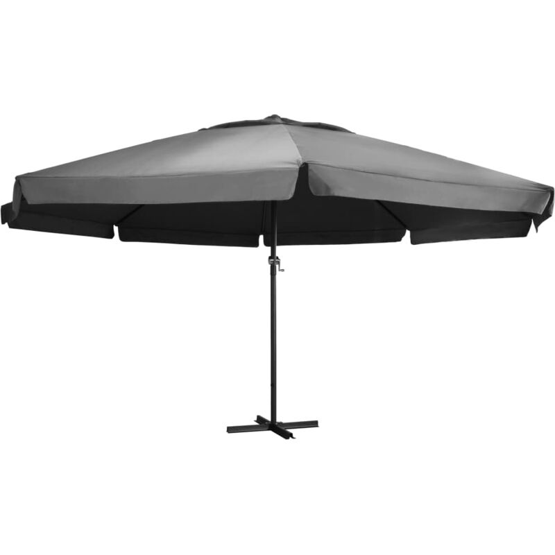 

vidaXL Sombrilla de jardín con palo de aluminio gris antracita 600 cm - Antracita