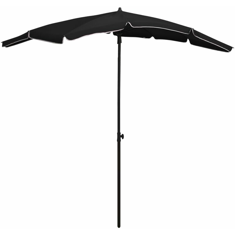 

vidaXL Sombrilla de jardín con poste negro 200x130 cm - Negro
