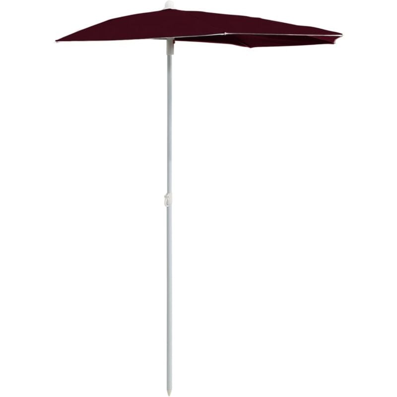 

vidaXL Sombrilla de jardín semicircular palo 300x150 cm burdeos rojo - Rojo