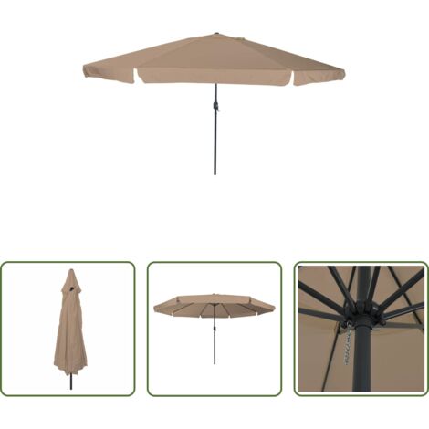 vidaXL Sombrilla de jardín taupé -  Sombrilla de jardín Taupé 394 x 394 x 248 cm Poliéster y Acero