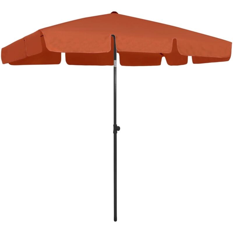 

vidaXL Sombrilla de playa terracota 200x125 cm - Marrón