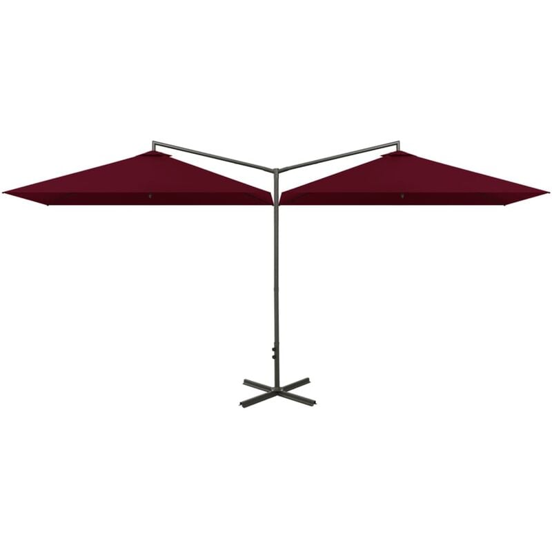

Vidaxl - Sombrilla doble con palo de acero rojo 600x300 cm - Rojo
