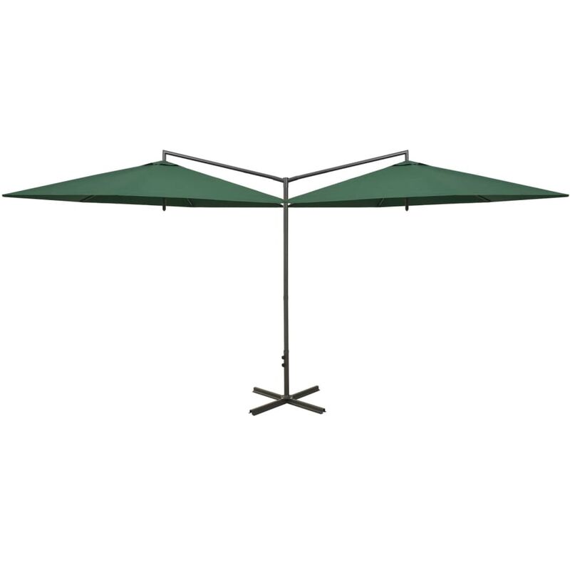 

Vidaxl - Sombrilla doble con palo de acero verde 600 cm - Verde