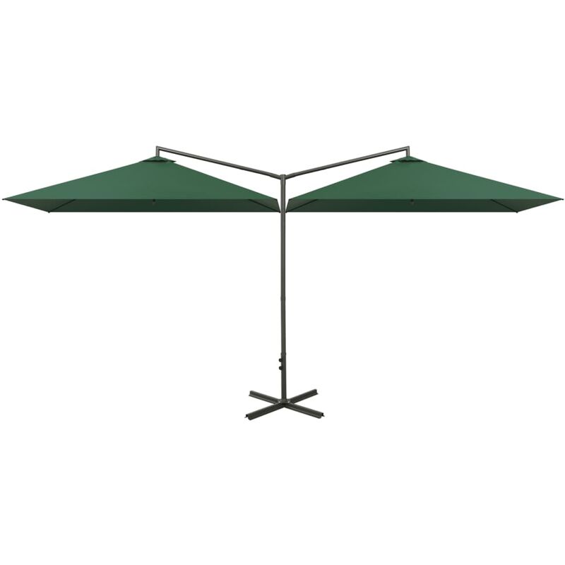 

Vidaxl - Sombrilla doble con palo de acero verde 600x300 cm - Verde