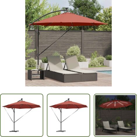 vidaXL Sombrilla exterior -  Sombrilla Terracota 294 x 294 x 248 cm Poliéster y Aluminio