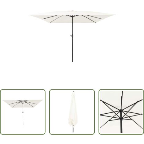 vidaXL Sombrilla plegable -  Sombrilla de jardín Arena 295 x 295 x 245 cm Poliéster y Acero