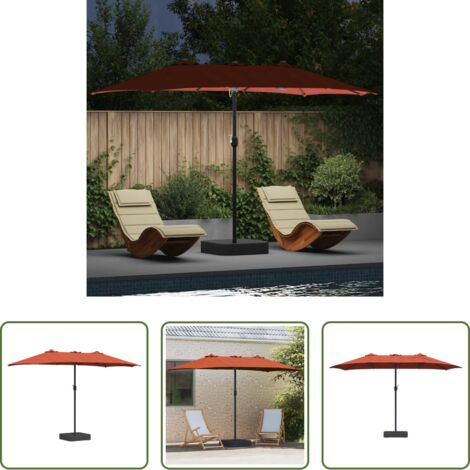 vidaXL Sombrilla terracota -  Sombrilla de jardín Terracota 385 x 209 x 244 cm Poliéster