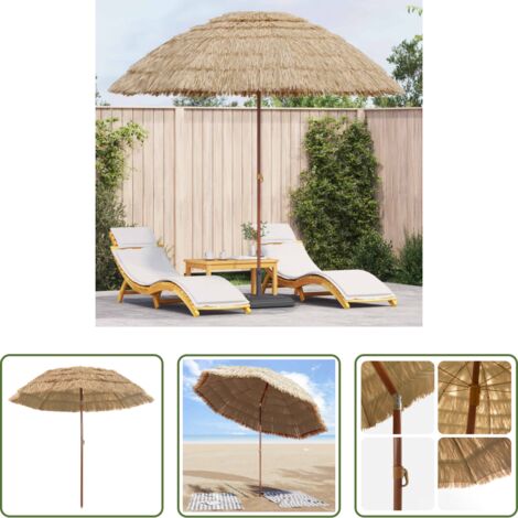 vidaXL Sombrilla tropical -  Sombrilla de jardín Natural 255 x 255 x 255 cm