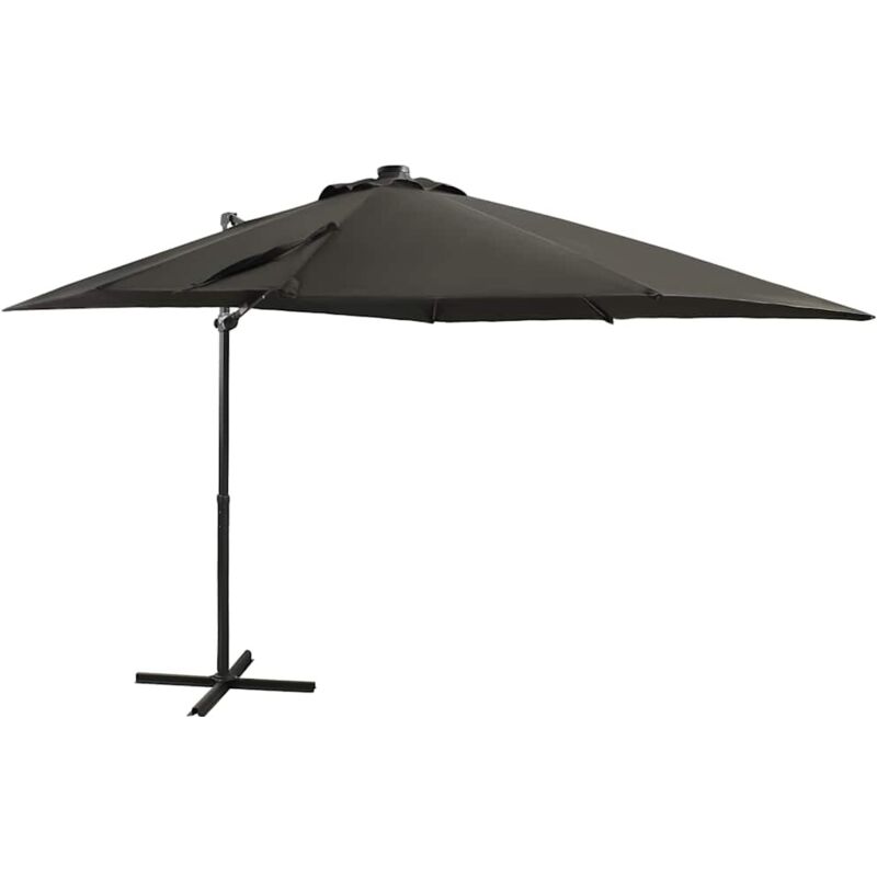 

Vidaxl - Sombrilla voladiza con poste y luces LED 250 cm antracita - Antracita