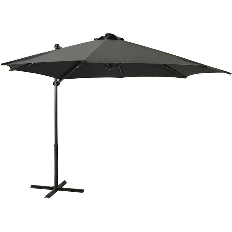 

Vidaxl - Sombrilla voladiza con poste y luces LED 300 cm antracita - Antracita