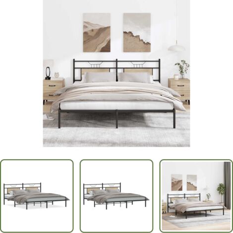 vidaXL Somier de láminas -  Estructura de cama madera de ingeniería roble Sonoma 160x200 cm