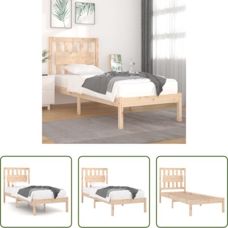 vidaXL Somier de madera -  Estructura de cama de madera maciza de pino 90x200 cm