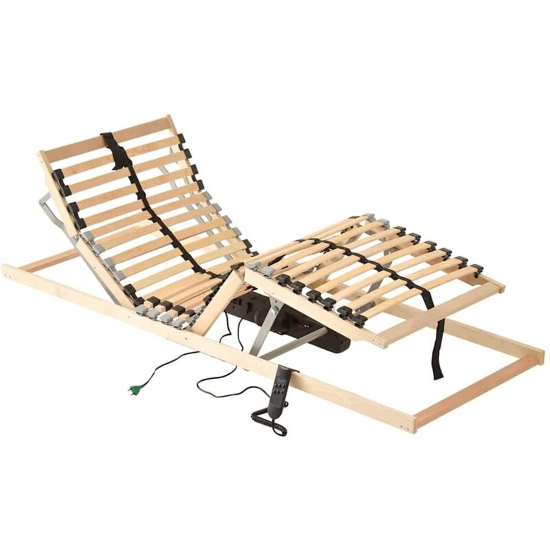Vidaxl - Lit à lattes Marron 100 x 190 cm Bois de hêtre massif