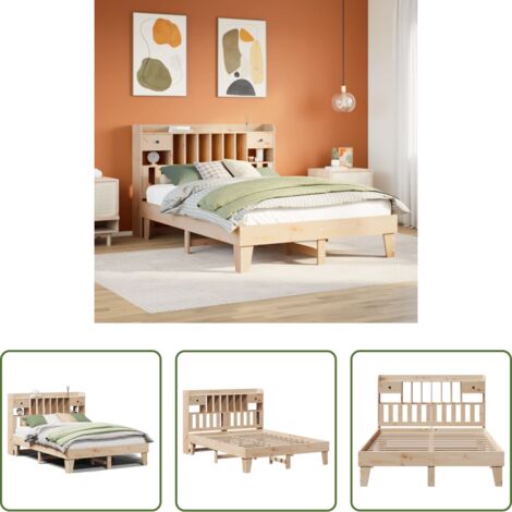 Lit En Bois 140x190 Cm - NEUF - Sans Matelas Ni Sommier - Cadre Seul