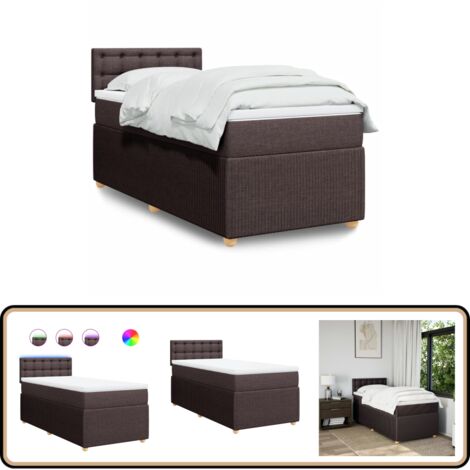 vidaXL Sommier à lattes de lit avec matelas Marron foncé 100x200 cm