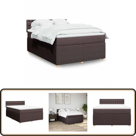 vidaXL Sommier à lattes de lit avec matelas Marron foncé 160x200 cm