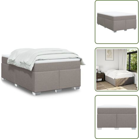 vidaXL Sommier à lattes de lit avec matelas taupe 120x190 cm tissu