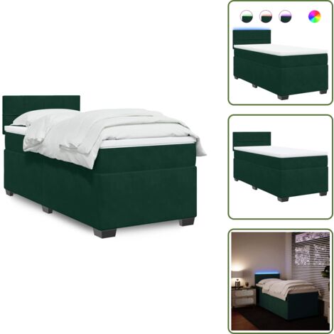 vidaXL Sommier à lattes de lit avec matelas Vert foncé 90x200 cm