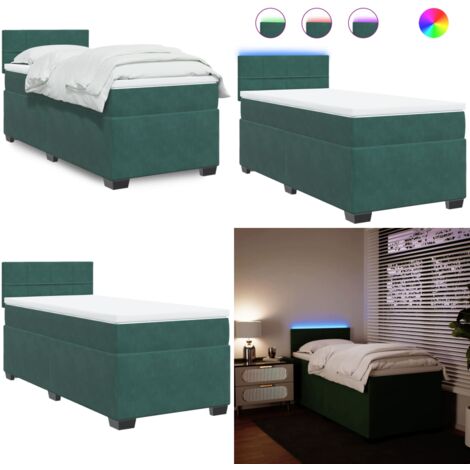 vidaXL Sommier à lattes de lit avec matelas Vert foncé 90x200 cm