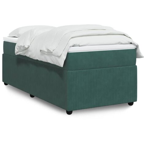 vidaXL Sommier à lattes de lit avec matelas Vert foncé 90x200 cm