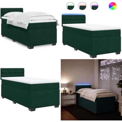 vidaXL Sommier à lattes de lit et matelas Vert foncé 80x200 cm Velours