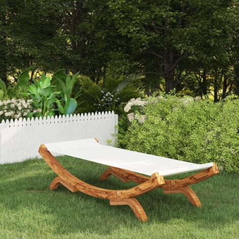vidaXL Sonnenliege 100x188,5x44 cm Bugholz Massiv Creme