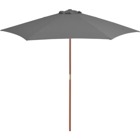 vidaXL Sonnenschirm mit Holz-Mast 270 cm Anthrazit