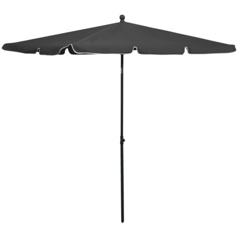 vidaXL Sonnenschirm mit Mast 210x140 cm Anthrazit
