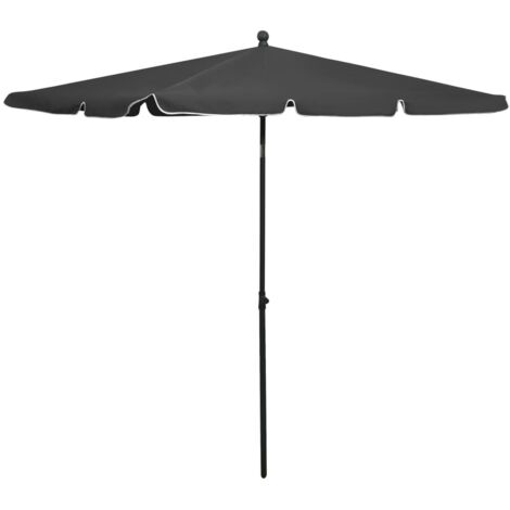 vidaXL Sonnenschirm mit Mast 210x140 cm Anthrazit