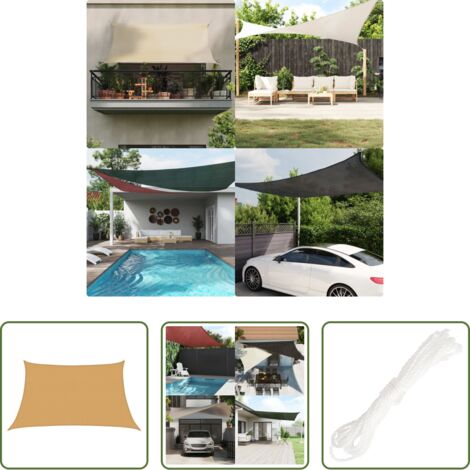 vidaXL Sonnenschutz -  Sonnensegel 160 g/m² Trapez Hellgrau 3/4x2 m HDPE