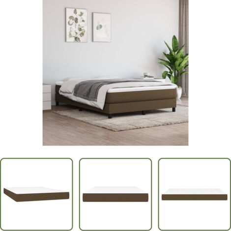 vidaXL Sonno riposante -  Materasso a Molle Insacchettate Rigidità Media Marrone Scuro 140x190x20 cm in Tessuto
