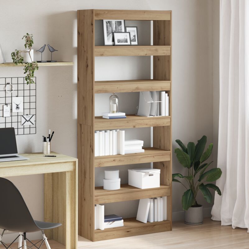 Vidaxl - Bücherregal Eiche Handwerklich 80 X 30 X 198 Cm Holzwerkstoff