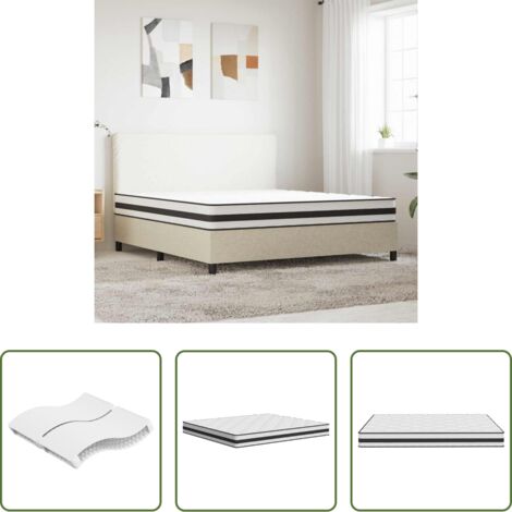vidaXL Soporte de cama -  Colchón de muelles Bonnell firmeza media 180x200 cm