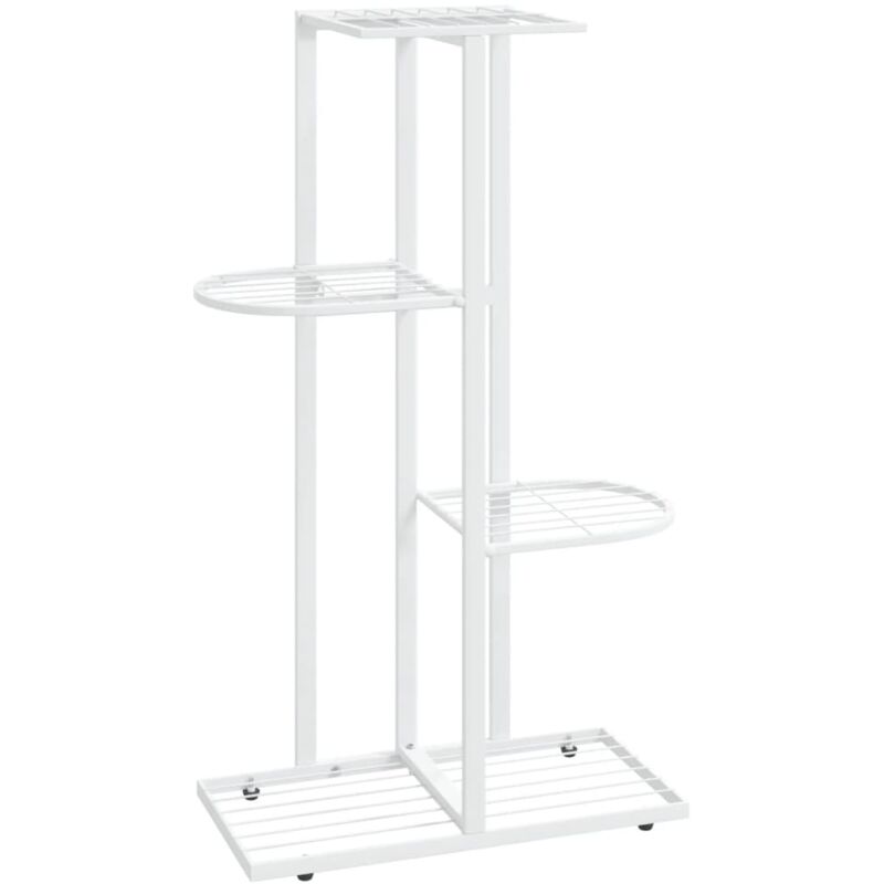 

vidaXL Soporte de flores de 4 estantes de metal blanco 43x22x76 cm - Blanco