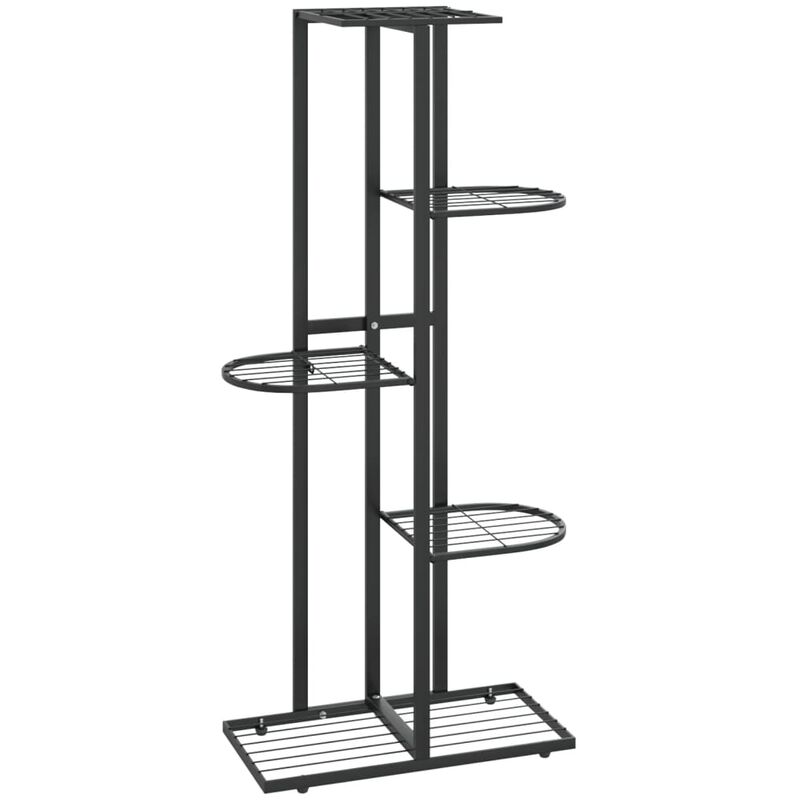 

Soporte de flores de 5 estantes de metal negro 43x22x98 cm - Negro - Vidaxl