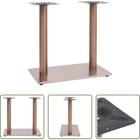 vidaXL Soporte de mesa - Pata de mesa de bistró acero inoxidable latón 70x40x72 cm