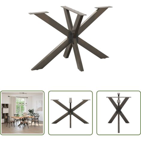 vidaXL Soporte de mesa -  Pata de mesa de comedor forma de araña negra 120x68x(72-73) cm acero