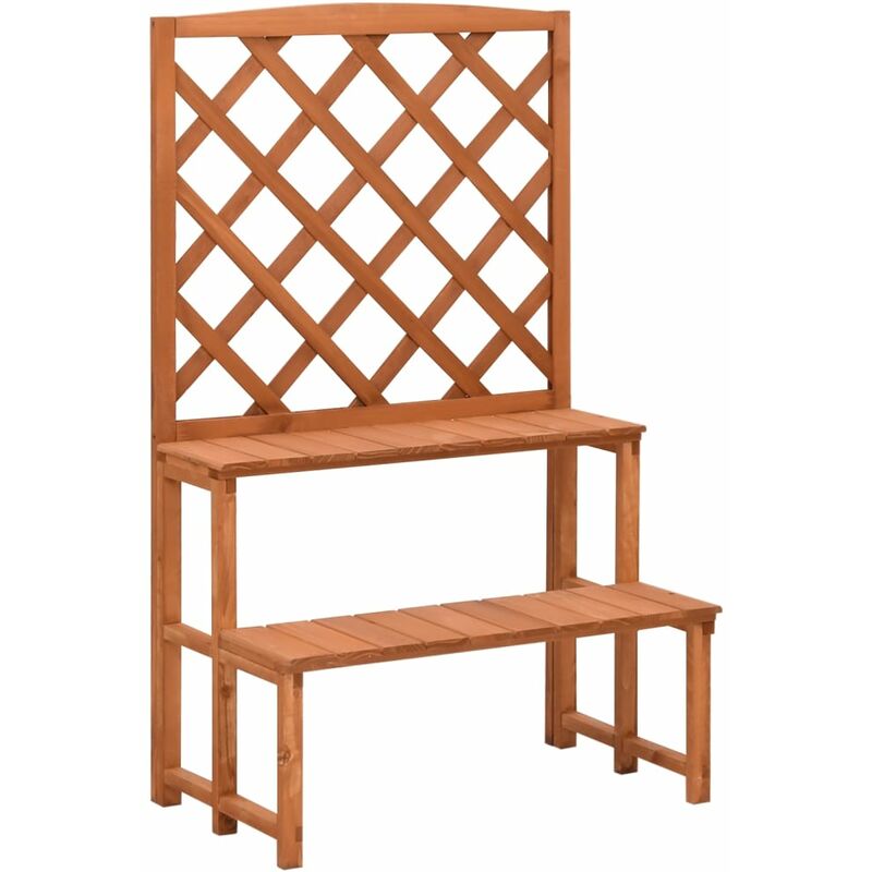 

vidaXL Soporte de plantas y enrejado madera de abeto 70x42x115 cm - Marrón