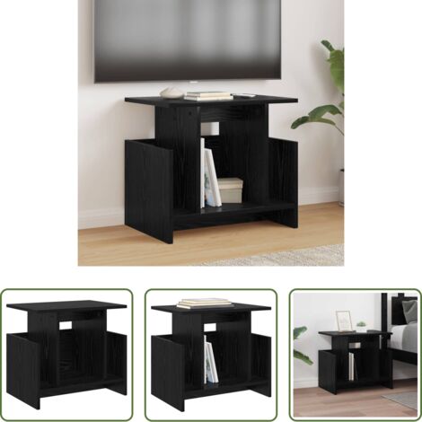vidaXL Soporte de tv moderno -  Soporte de TV Roble Negro 50 x 35 x 45 cm Madera de ingeniería