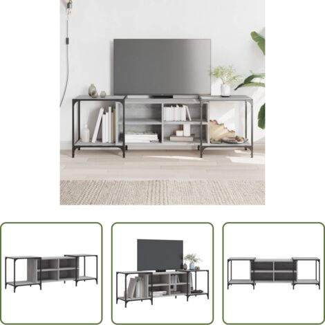 vidaXL Soporte de TV - Mueble de TV madera de ingeniería gris Sonoma 153x37x50 cm