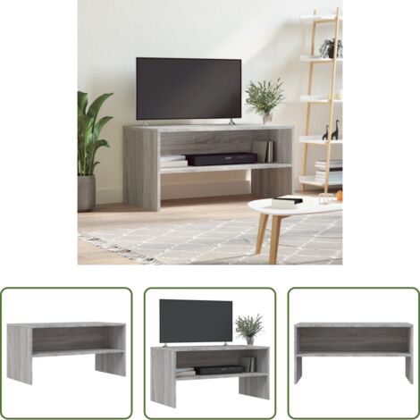 vidaXL Soporte de TV - Mueble de TV madera de ingeniería gris Sonoma 80x40x40 cm