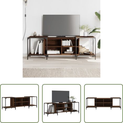 vidaXL Soporte de TV - Mueble de TV madera de ingeniería marrón roble 153x37x50 cm