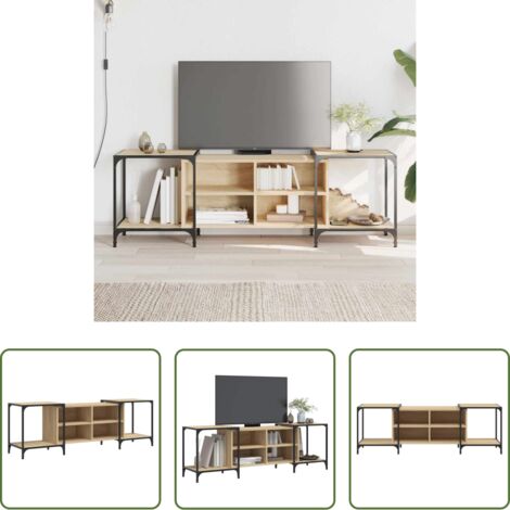 vidaXL Soporte de TV - Mueble de TV madera de ingeniería roble Sonoma 153x37x50 cm