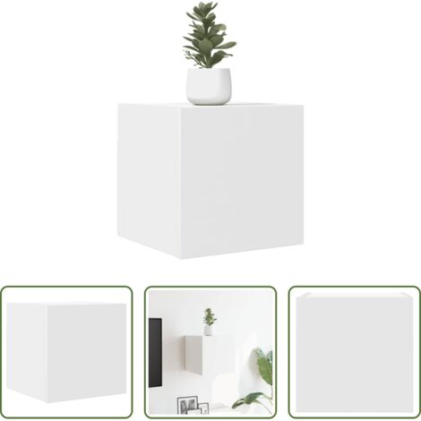 vidaXL Soporte de TV -  Mueble para TV de pared blanco 30,5x30x30 cm