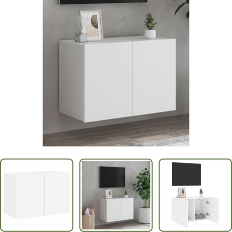 vidaXL Soporte de TV -  Mueble para TV de pared blanco 60x30x41 cm