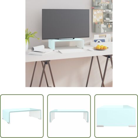 vidaXL Soporte de TV -  Mueble TV/Elevador de monitor cristal verde 40x25x11 cm