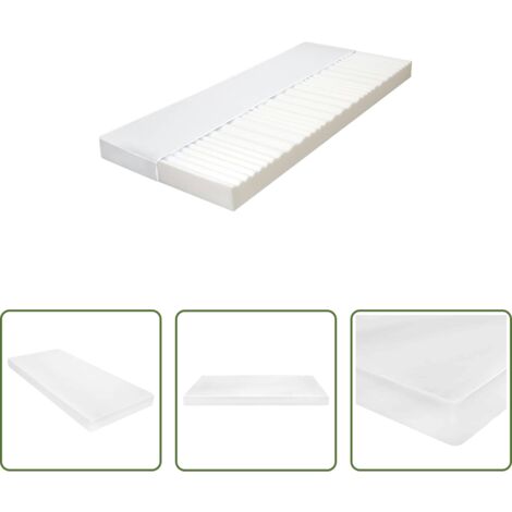 vidaXL Soporte lumbar -  Colchón 7 zonas espuma de PU 10 cm H2 H3 90x200 cm