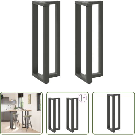 vidaXL Soporte para mesa de bar -  Patas para mesa de bar en forma de T (2 unidades), antracita, 50 x 35 x (110-111) cm, acero
