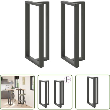 vidaXL Soporte para mesa de bar - Patas para mesa de bar en forma de T (2 unidades), antracita, 60 x 35 x (110-111) cm, acero